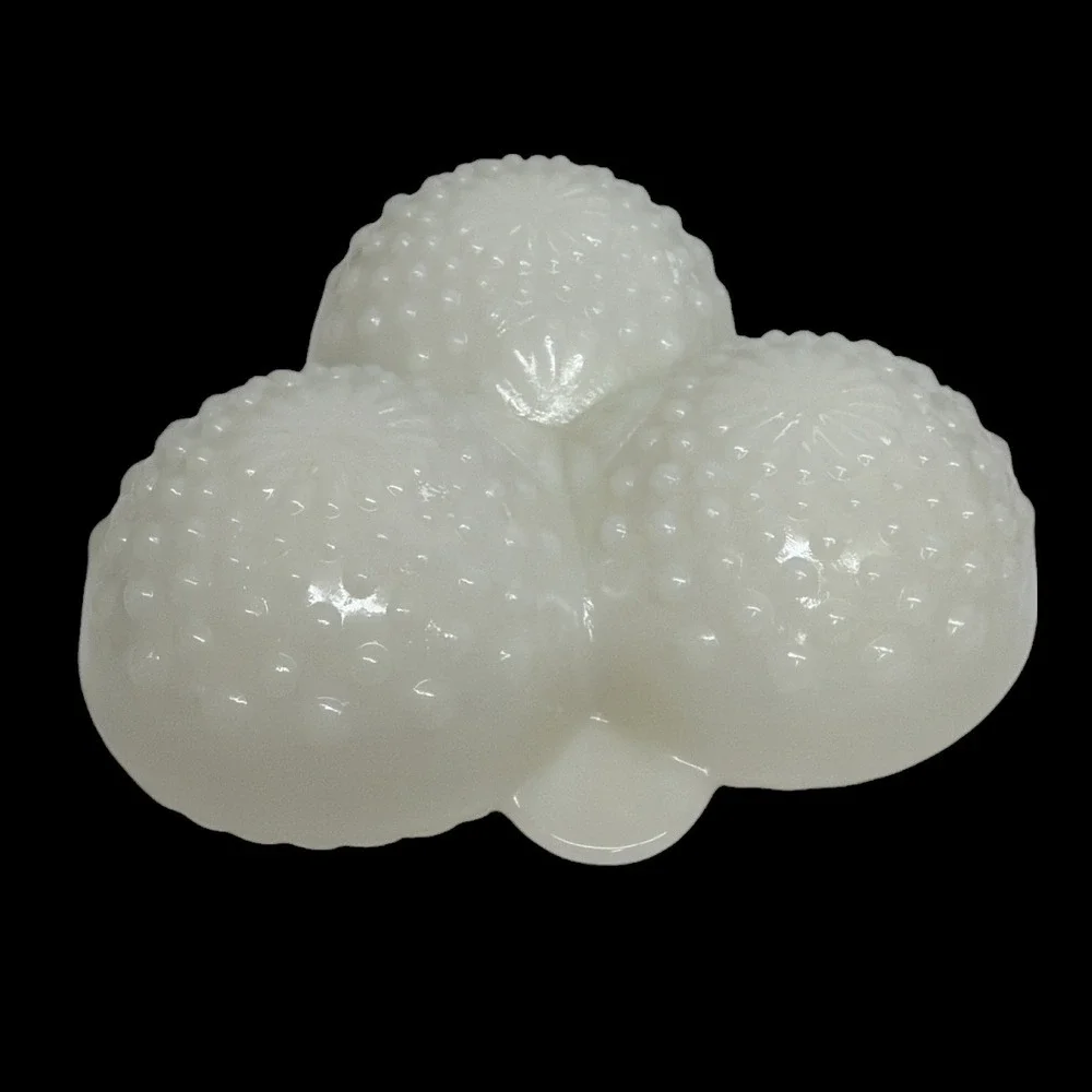 Anchor Hocking Milk Glass Hobnail Ivory 3-part Relish Trinket Candy Dish